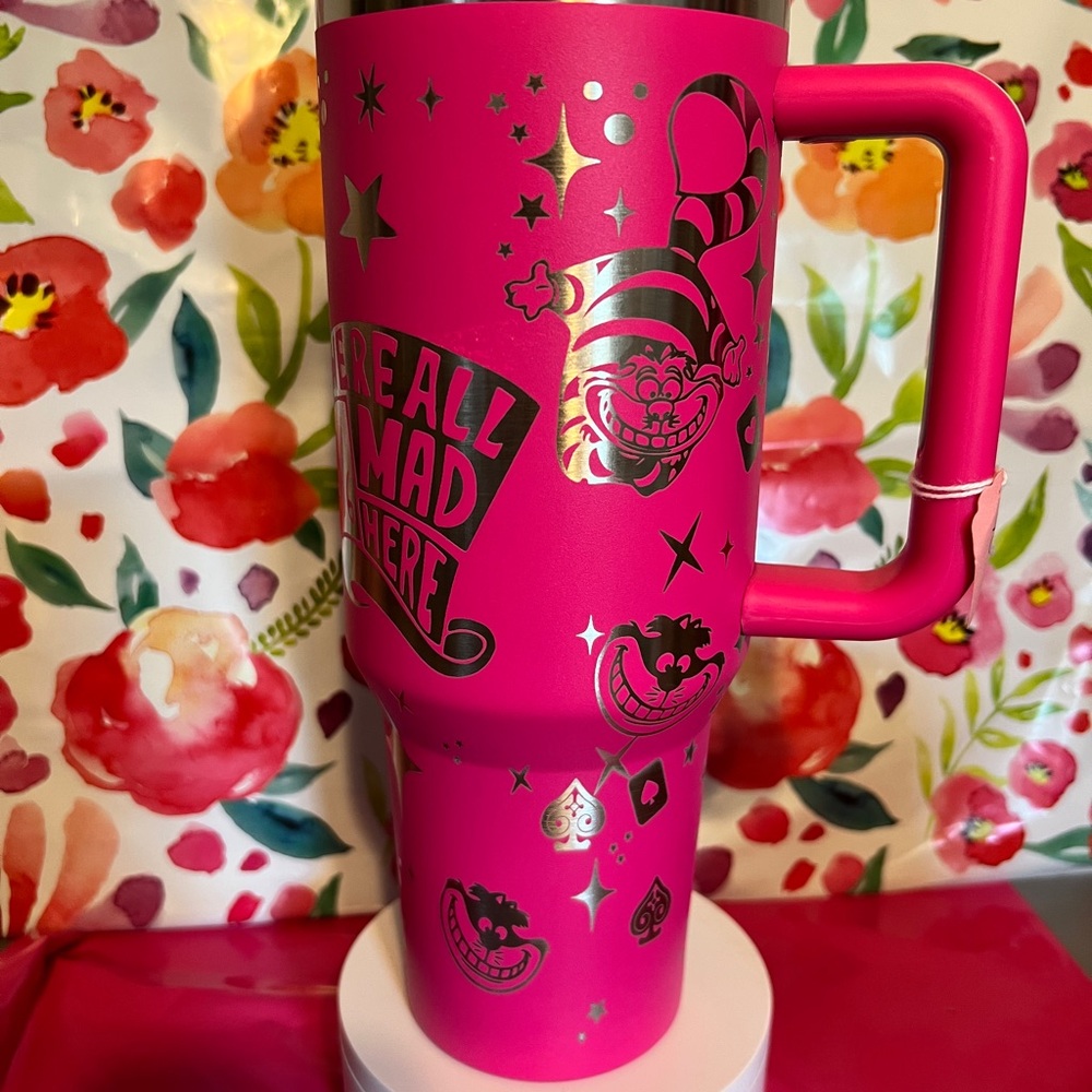 40oz engraved Cheshire Cat